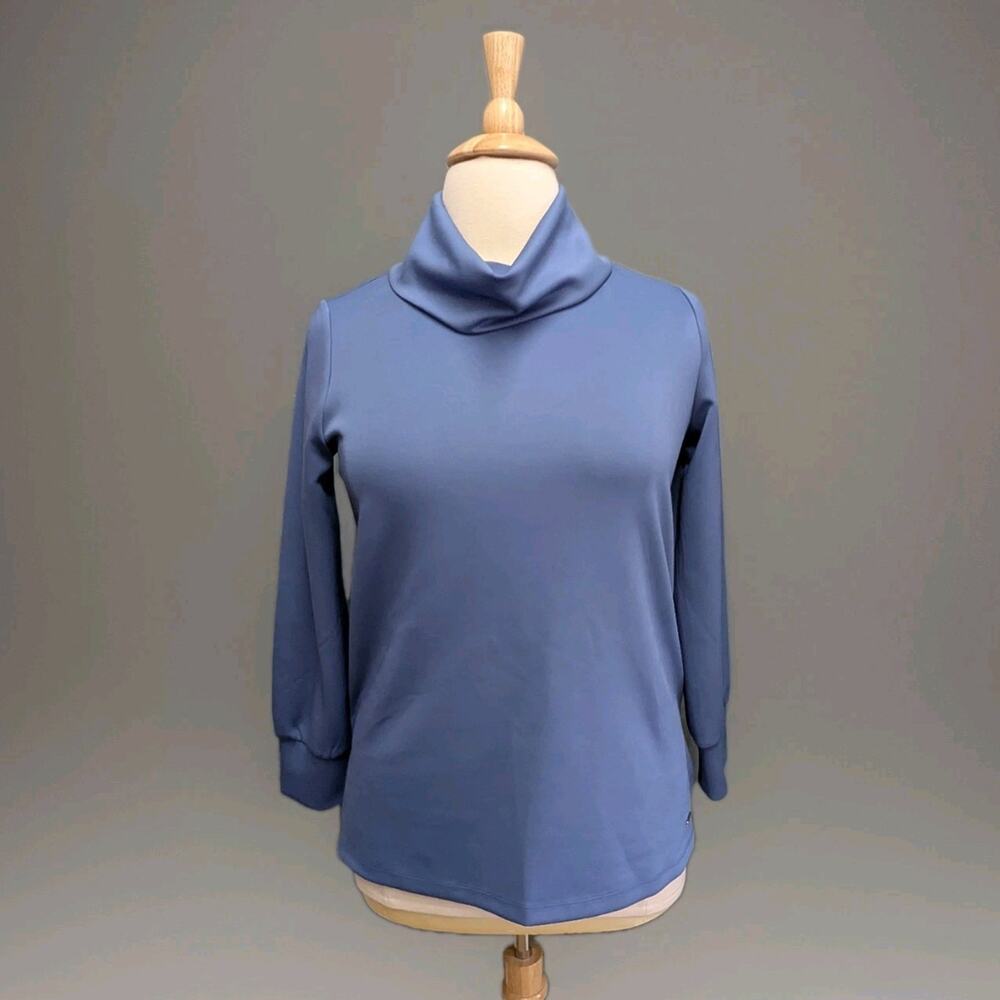 Jones New York Signature Mineral Blue Scuba Knit Sweatshirt Top Medium